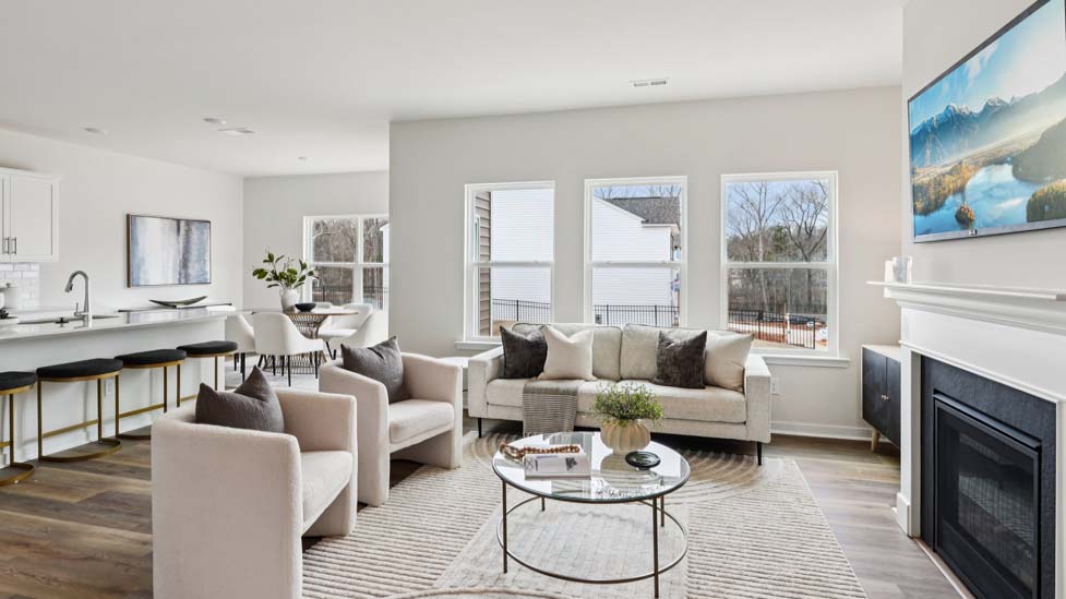 living room with fireplace