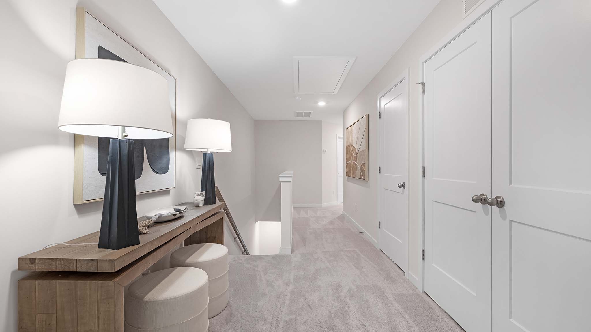 Hallway with carpet
