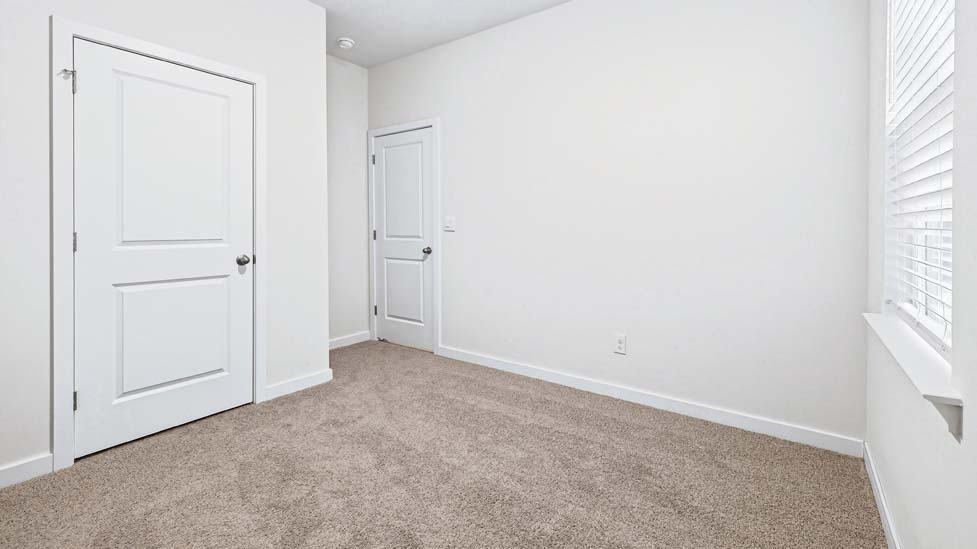 carpeted bedroom with large windows