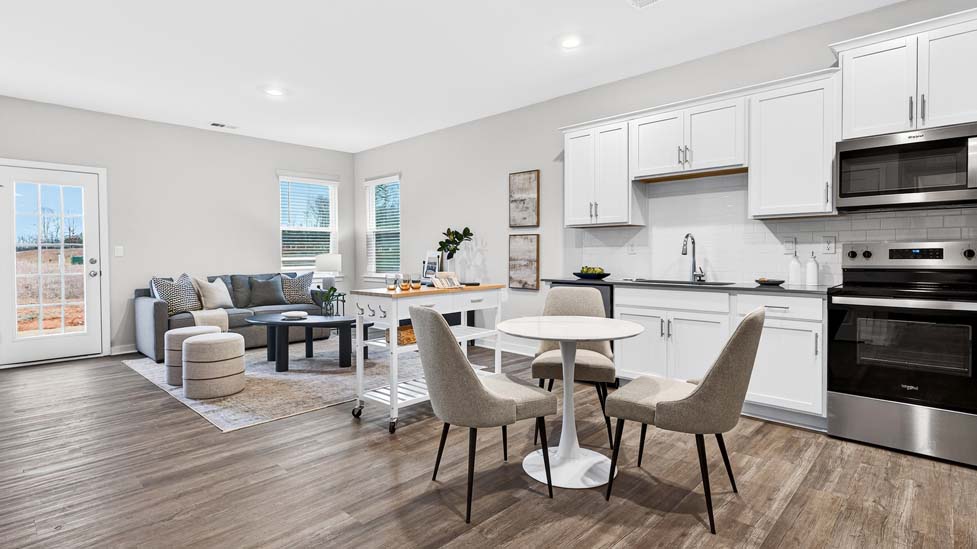 Kitchen with stainless steel appliances