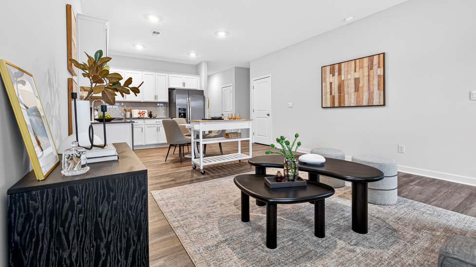 Dining room area with windows