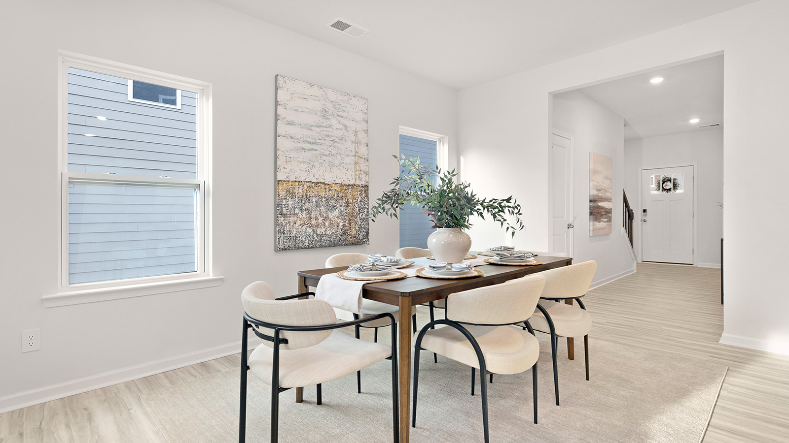 Dining area near kitchen and living area