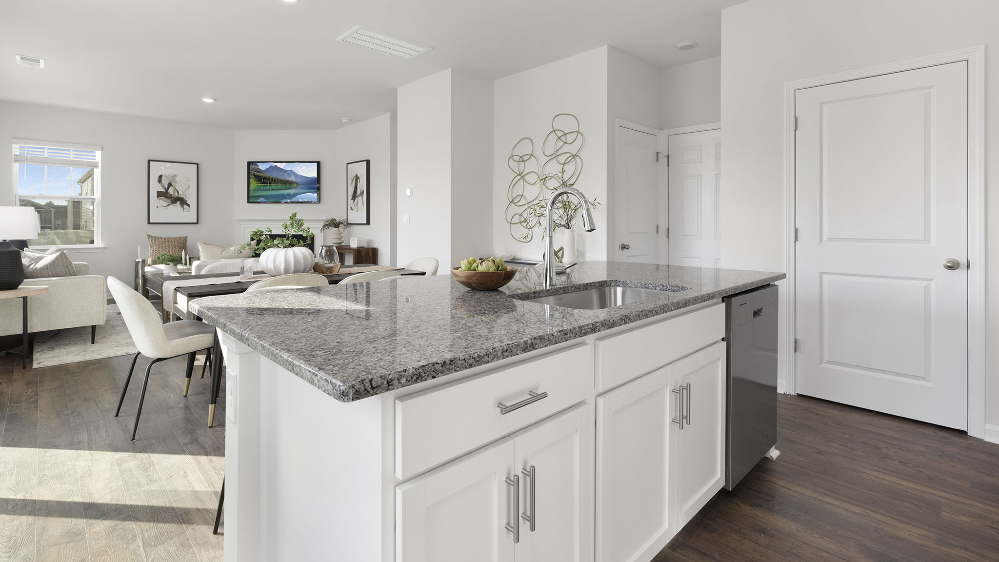 Kitchen and Island with stainless steel appliances