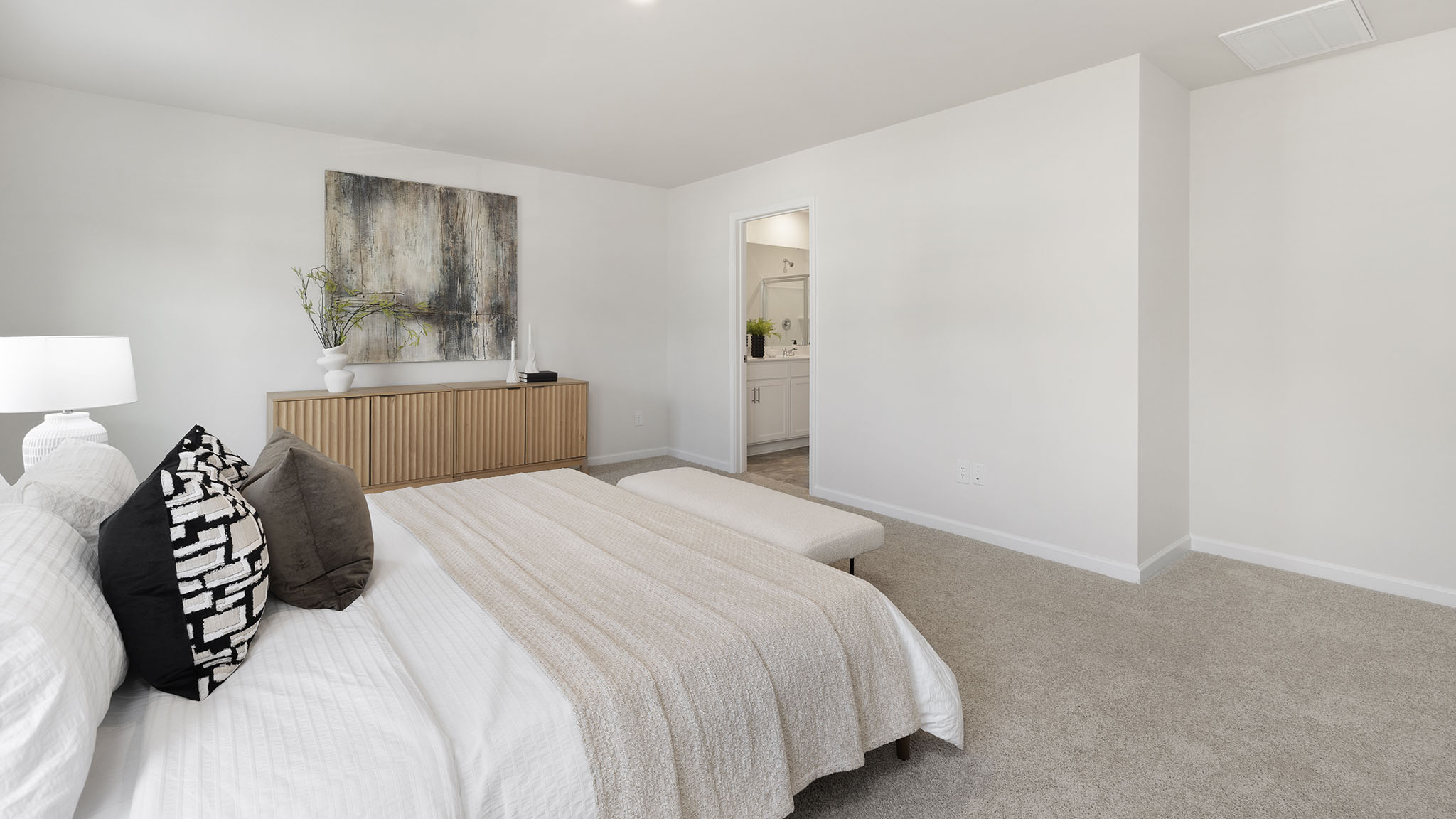 Primary bedroom with windows