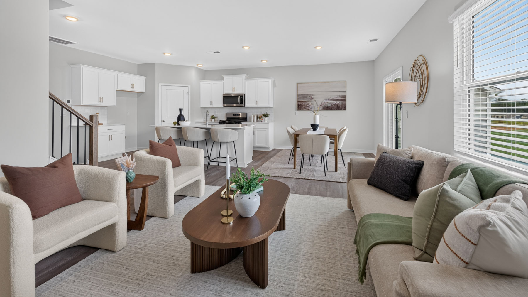 living room with windows