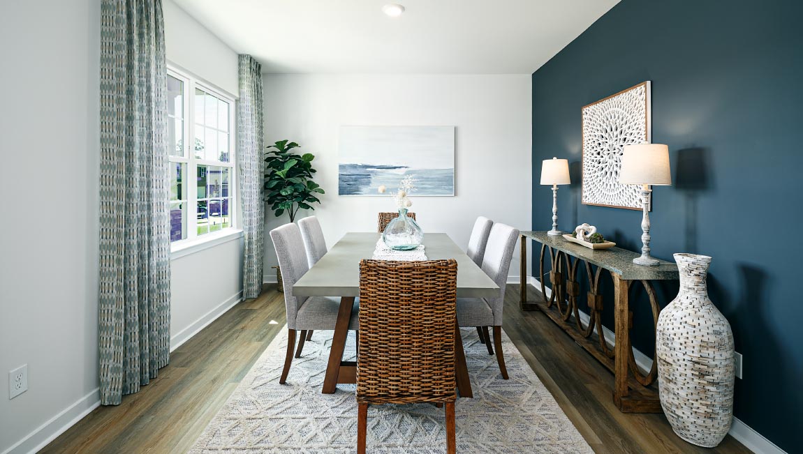 Dining room area with windows