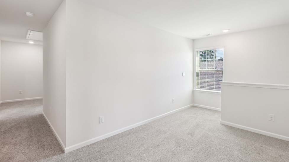 Primary carpeted walk in closet