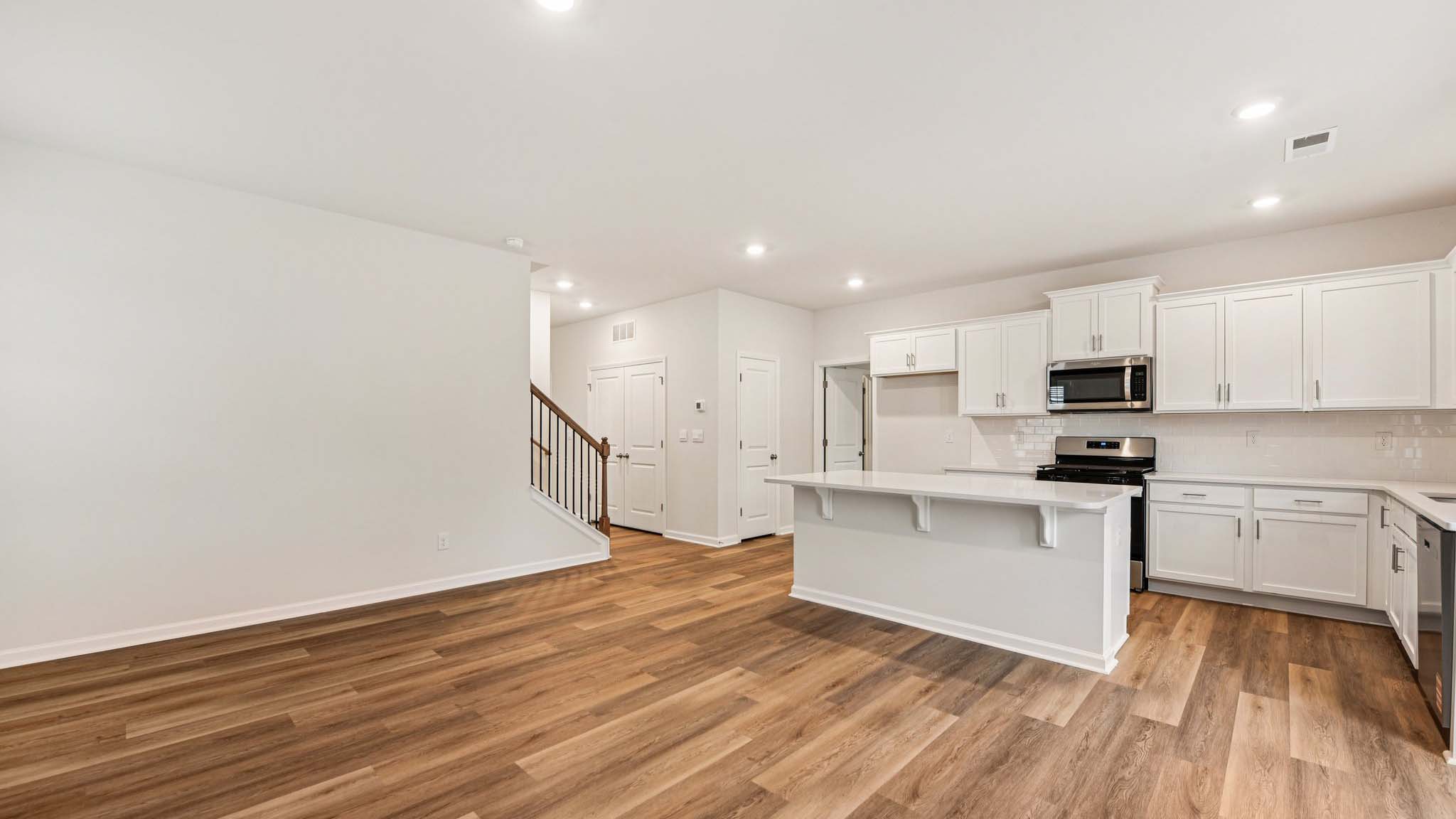 Family room with fireplace
