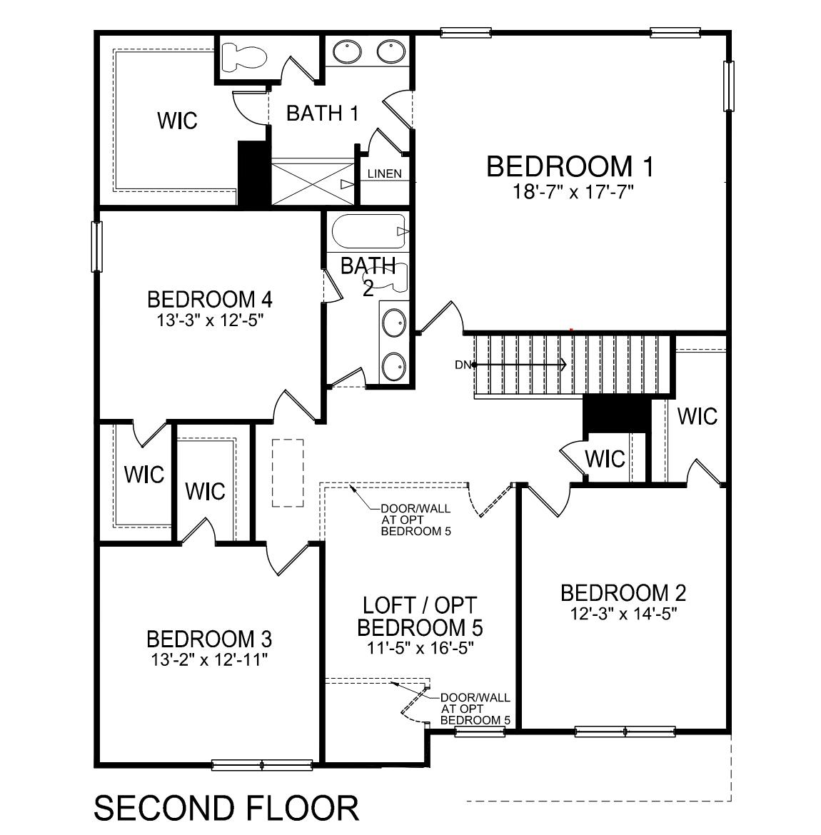 Wilmington second floor plan