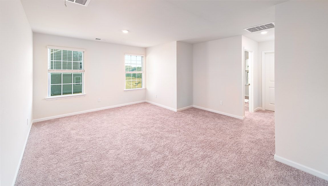 Upstairs carpeted loft