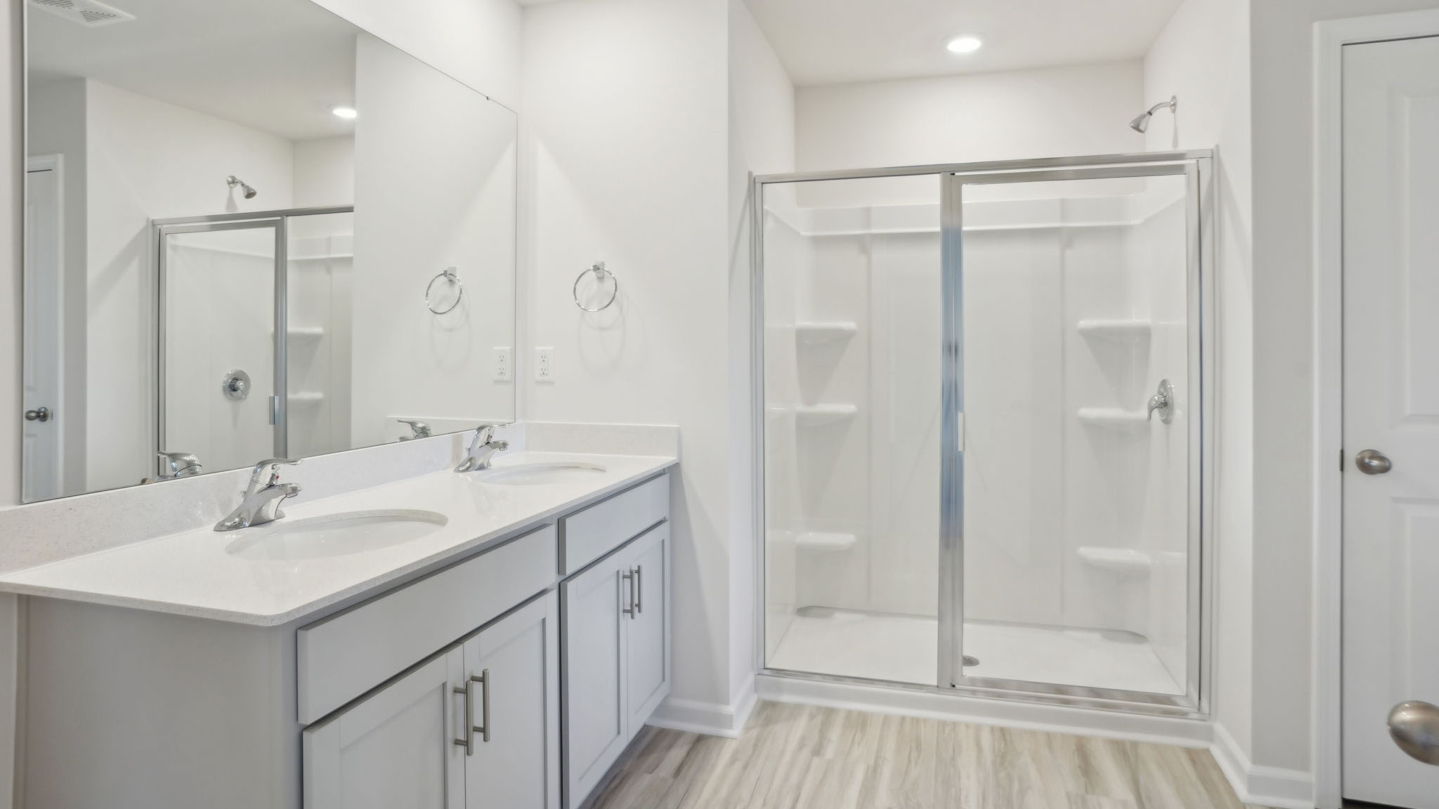 Bathroom with bathtub shower combination