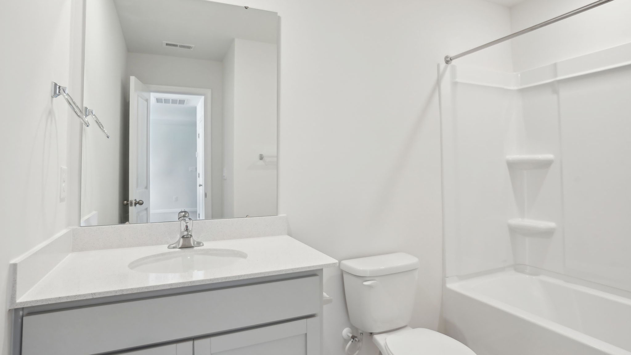 Bathroom with bathtub shower combination