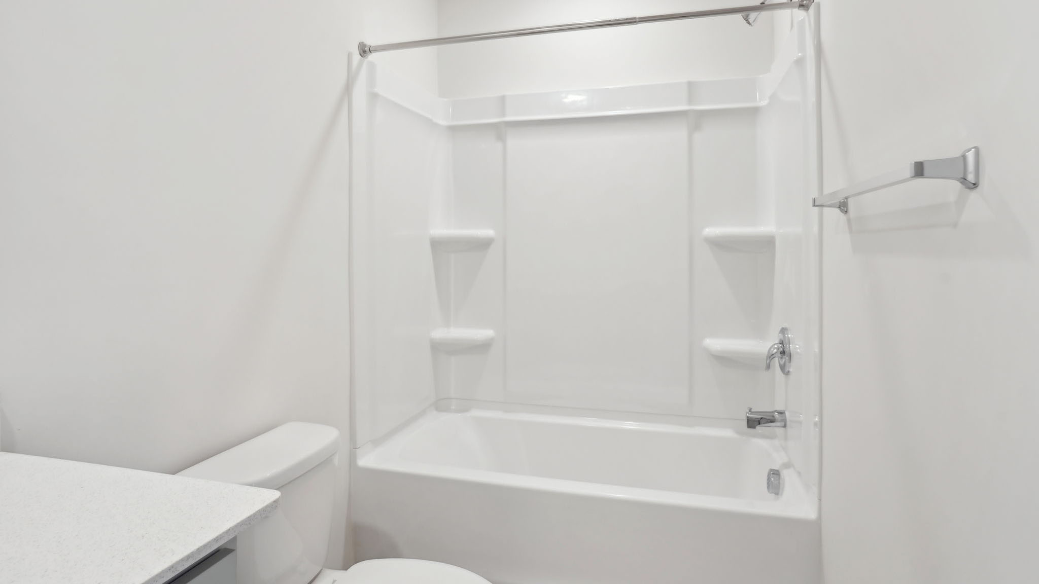 Bathroom with bathtub shower combination