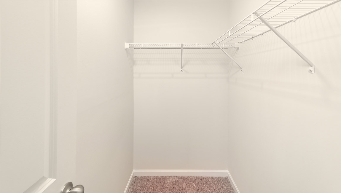 Carpeted walk in closet