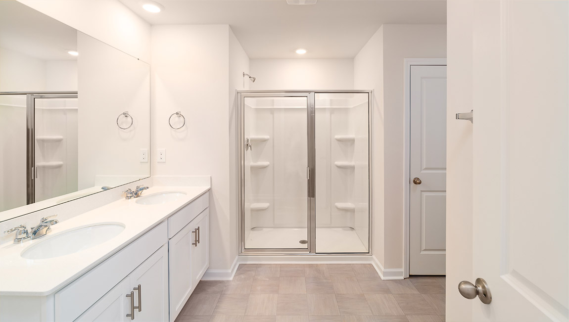 Bathroom with double sink vanity