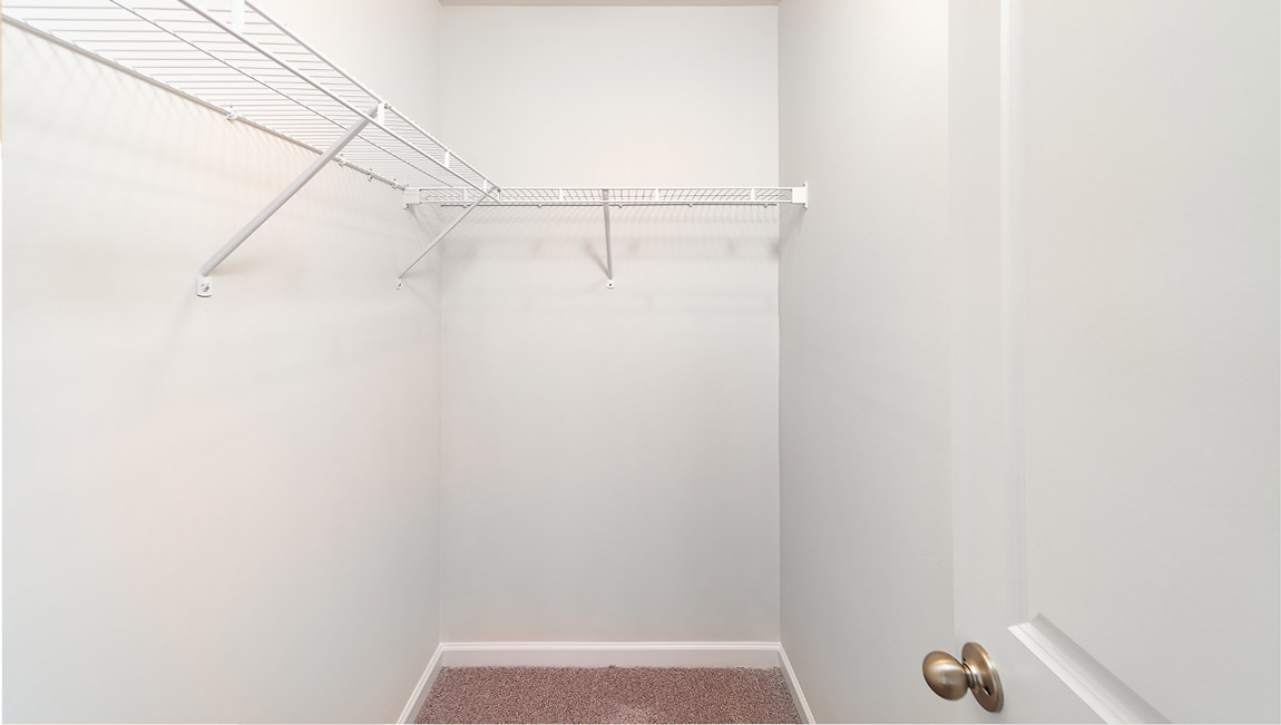 Carpeted walk in closet