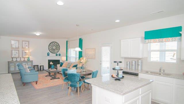 Dining room area, wood floors