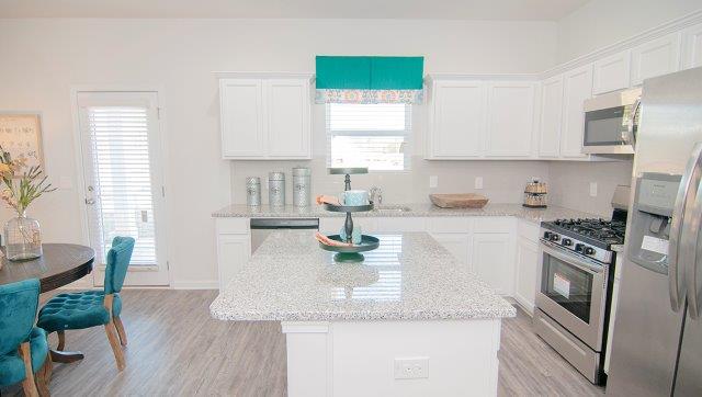 Dining room area, wood floors