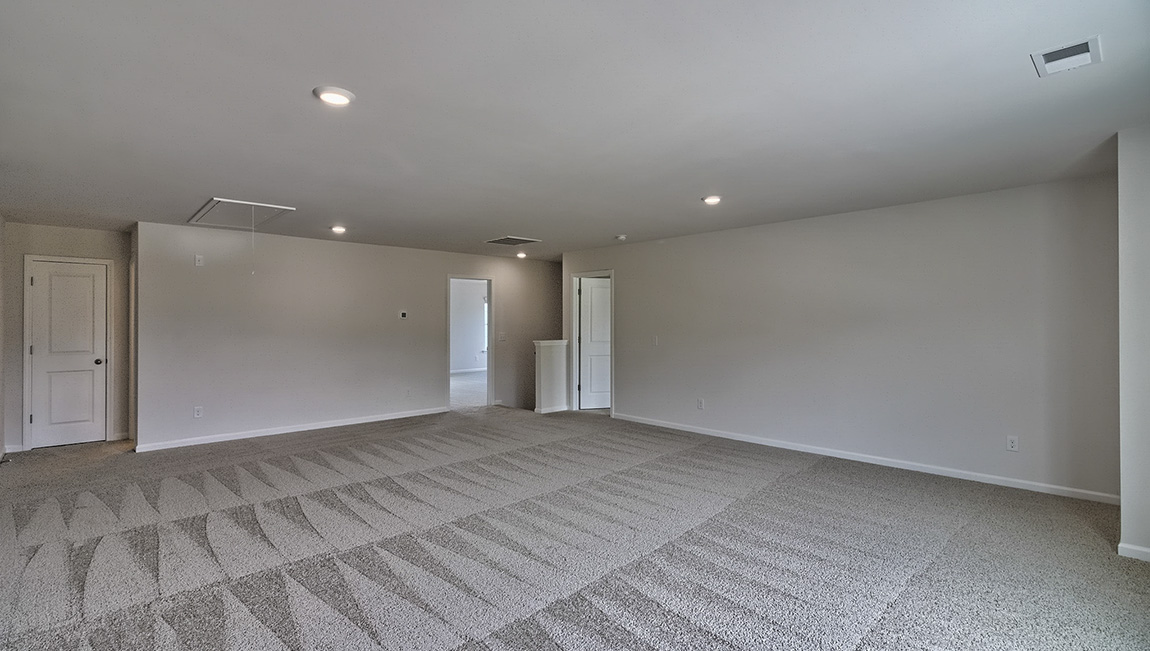 Carpeted bonus room with large window