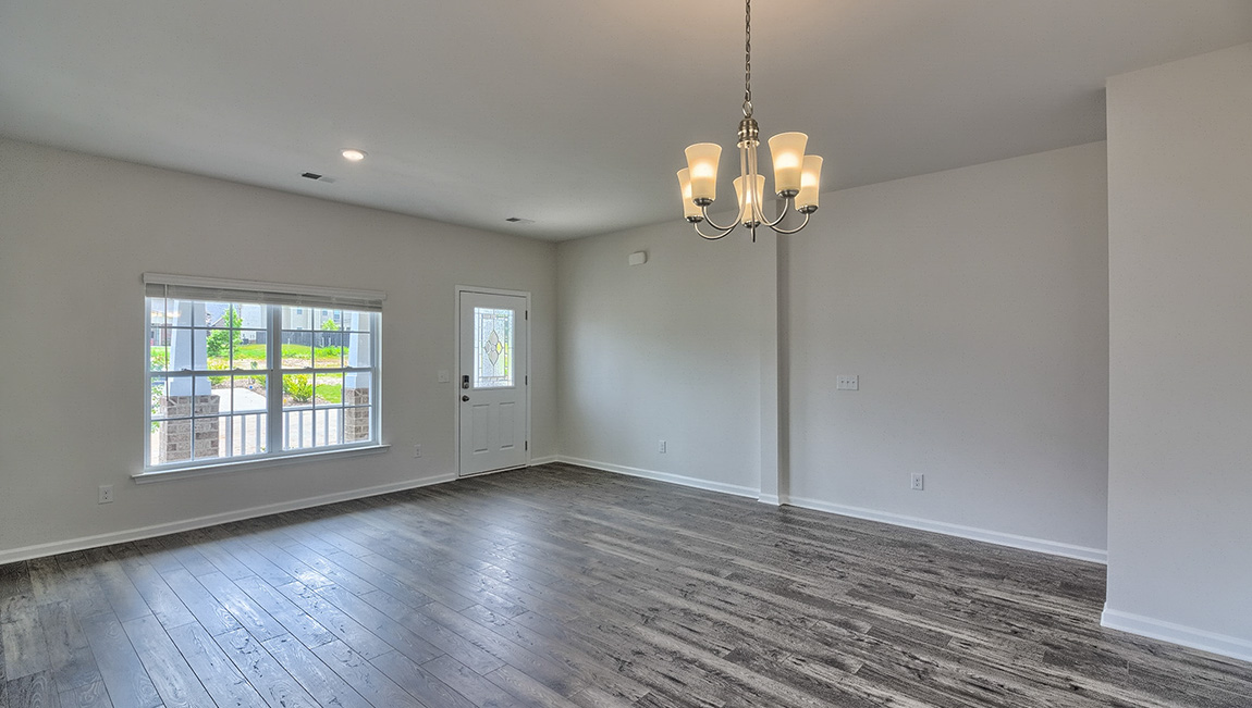 Dining room area, wood floors