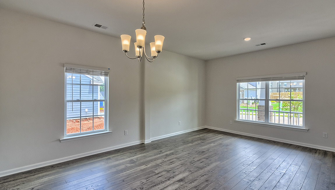 Dining room area, wood floors