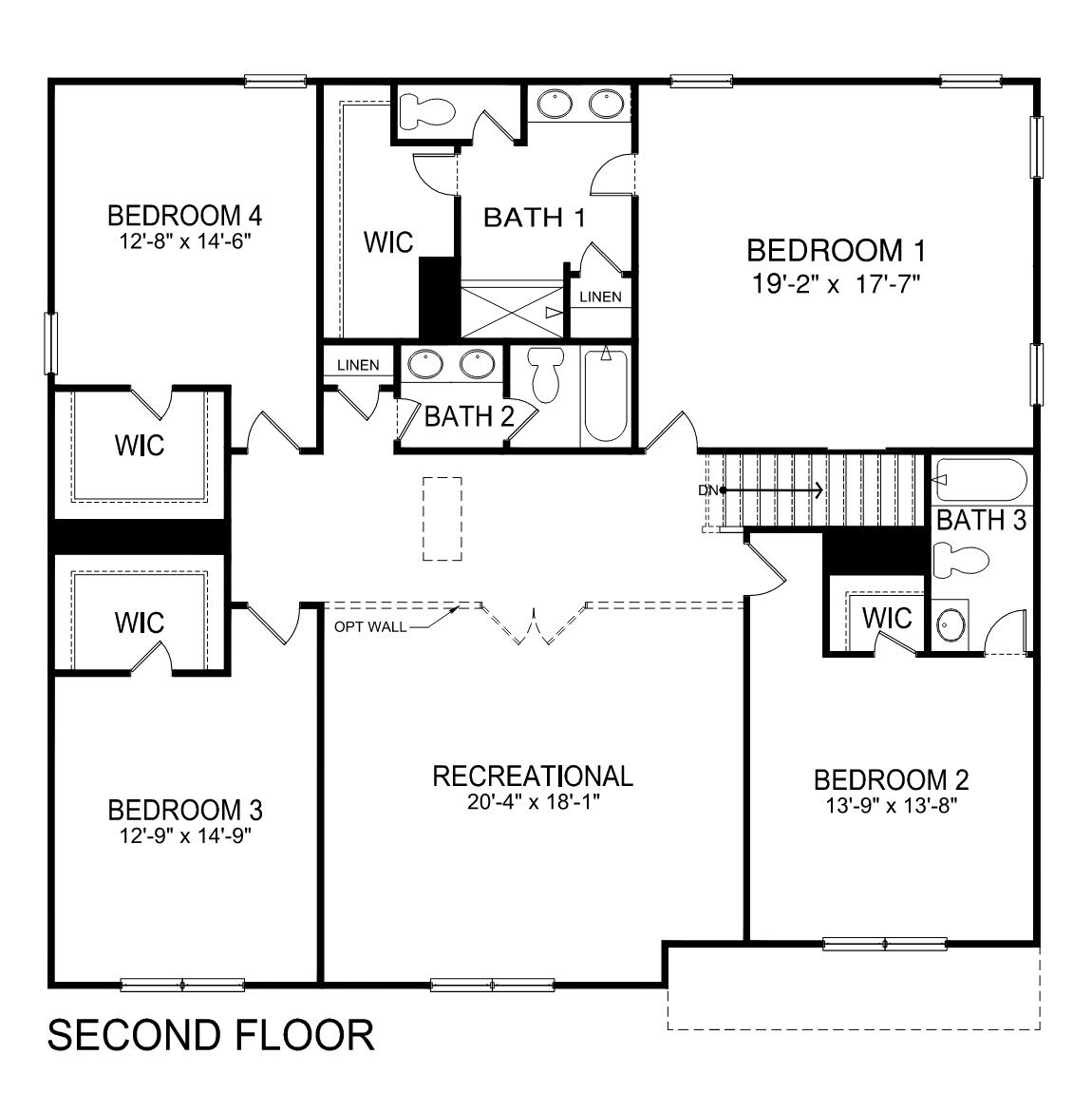 Georgetown second floor plan