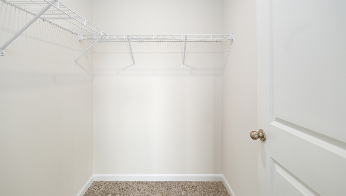 Carpeted walk in closet