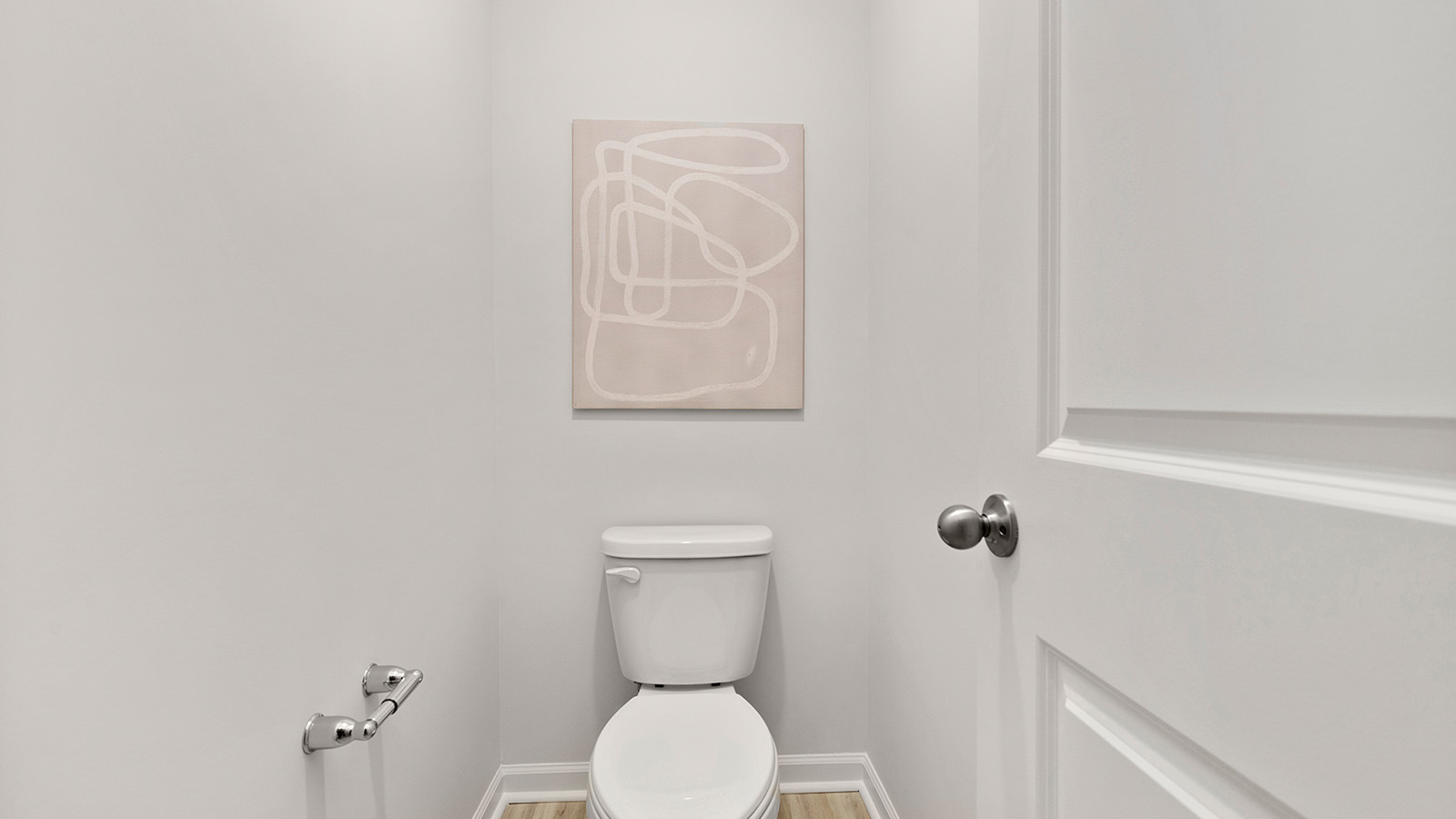 Primary bathroom with separate toilet room, and glass door shower