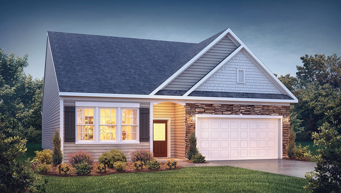 Aberdeen front exterior with two car garage