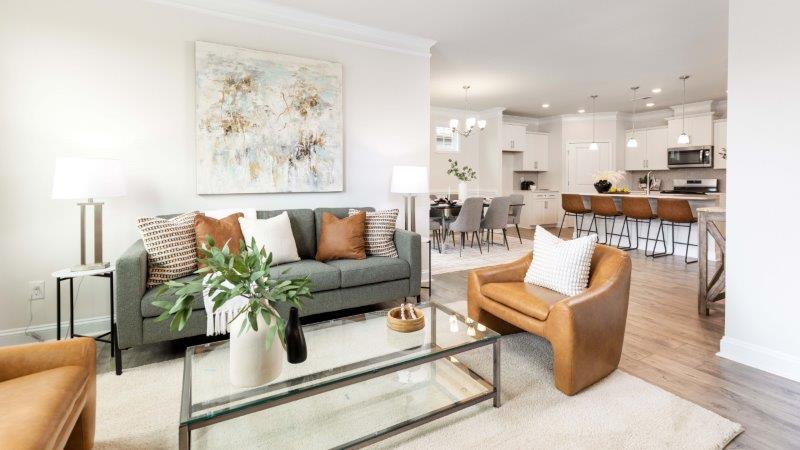 Brookside Arlington living room area with fireplace