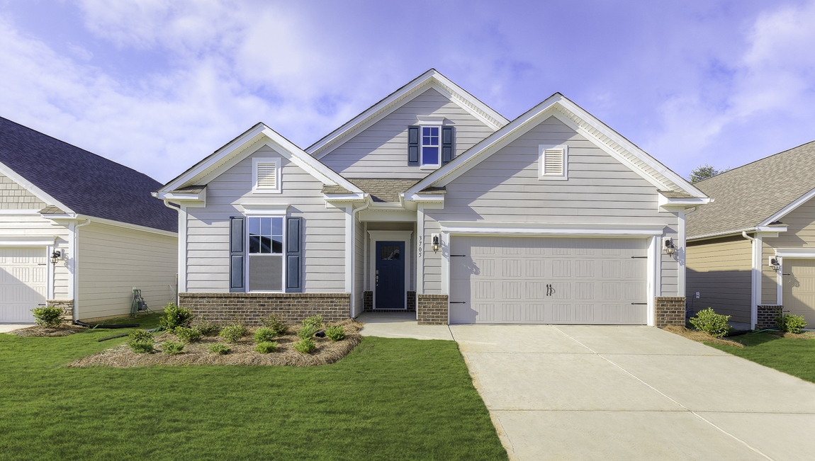 Brookside Arlington Front exterior with stone and siding