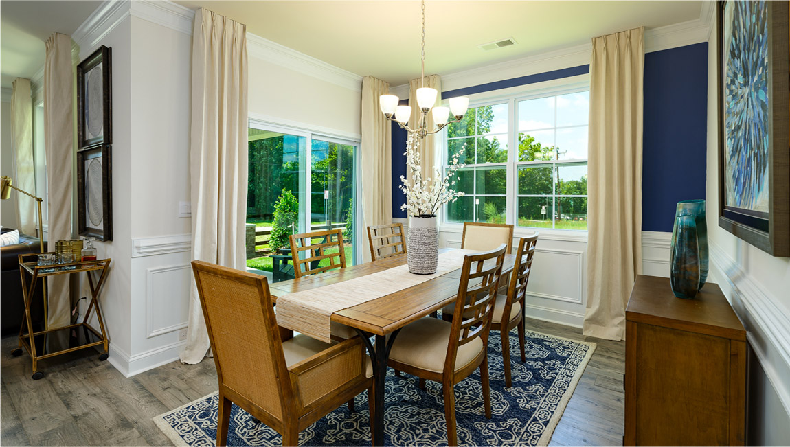 Dining area with 2 large windows