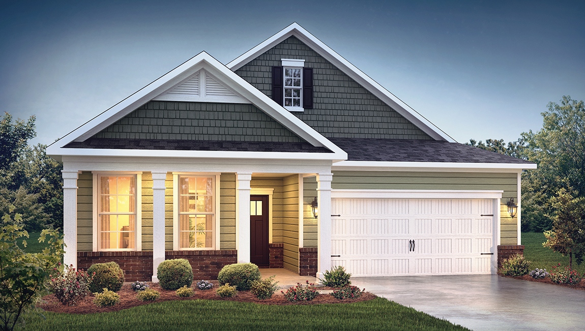 Bristol front exterior with siding and garage