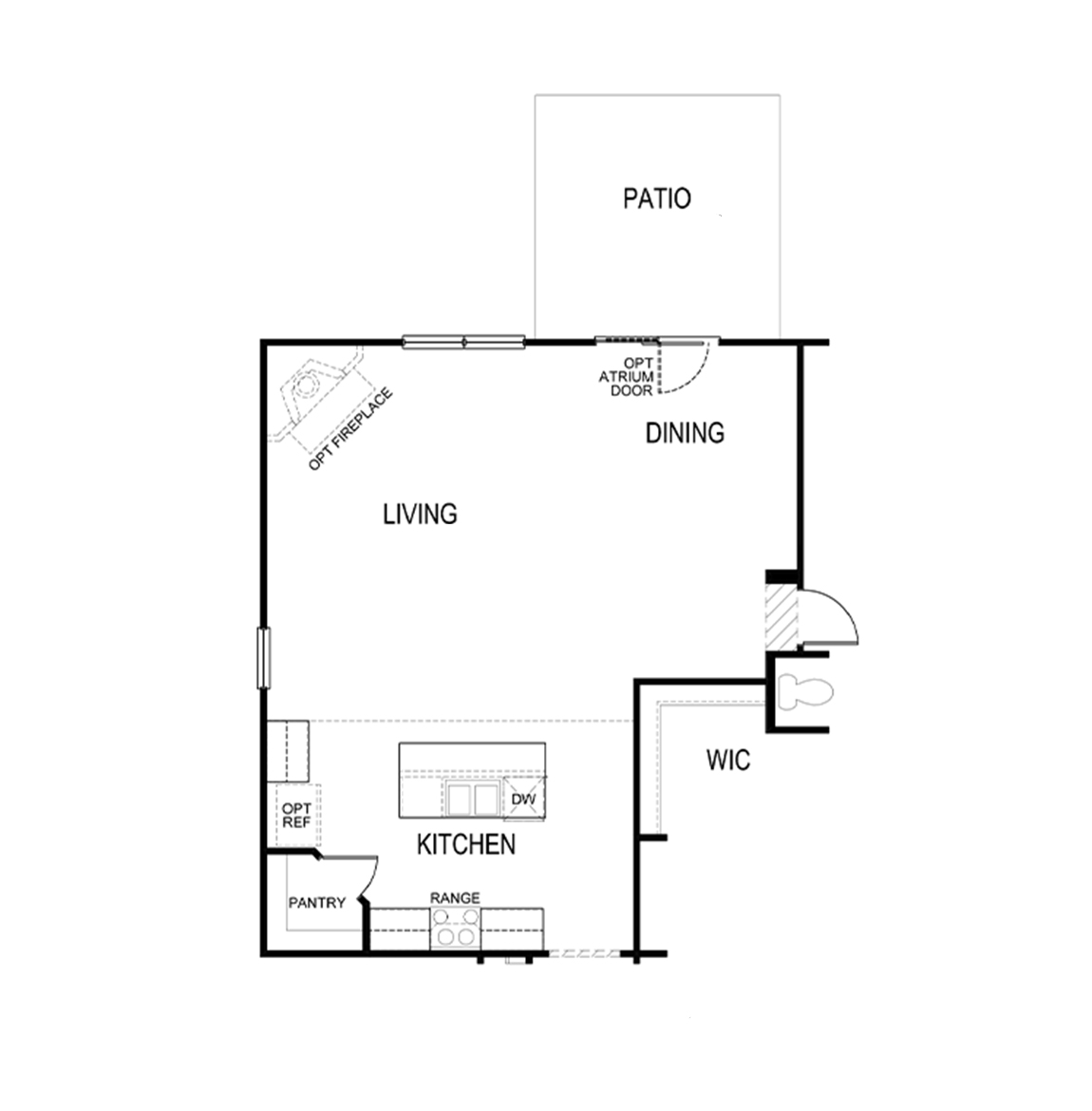 Claiborne extended living and dining room option plan