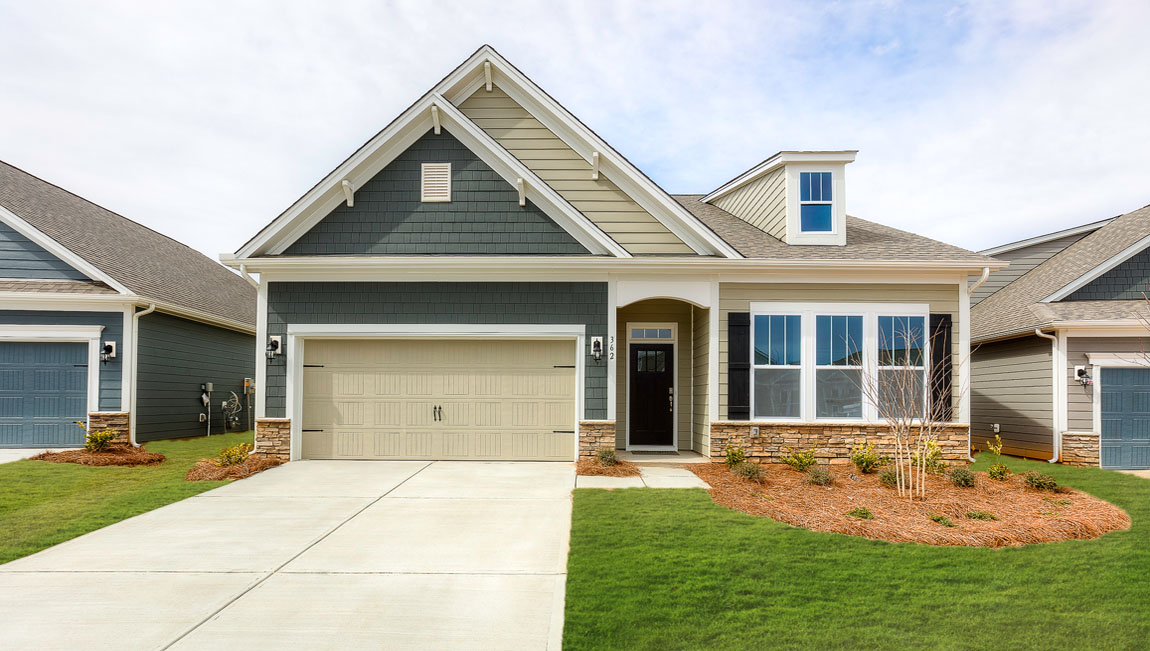 Azalea front exterior with siding and garage