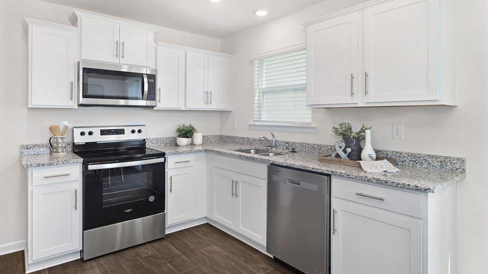 Kitchen with stainless steel appliances