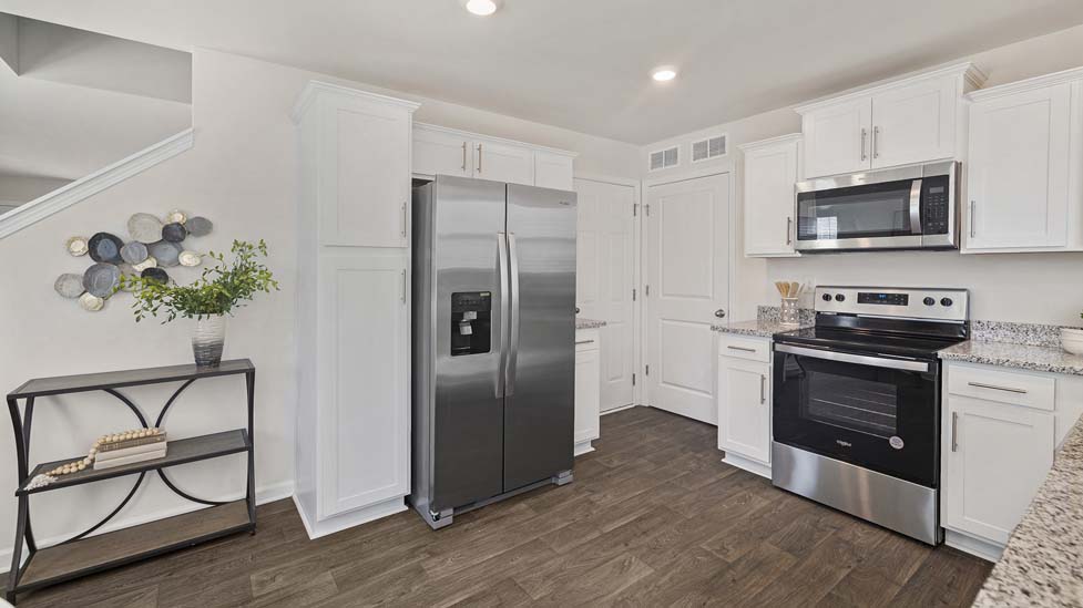 Kitchen with stainless steel appliances