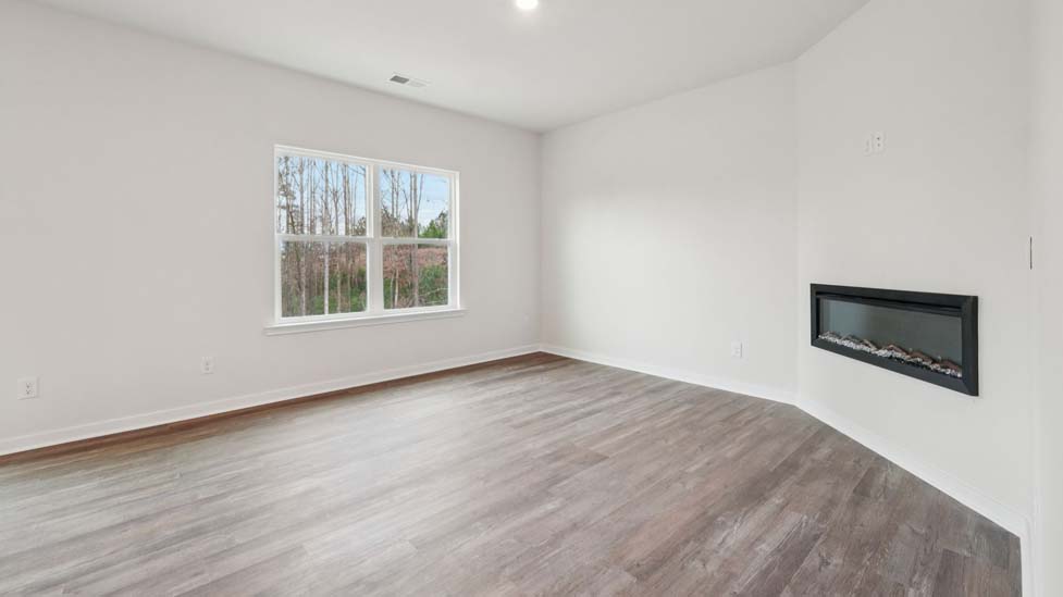 Living room with electric fireplace