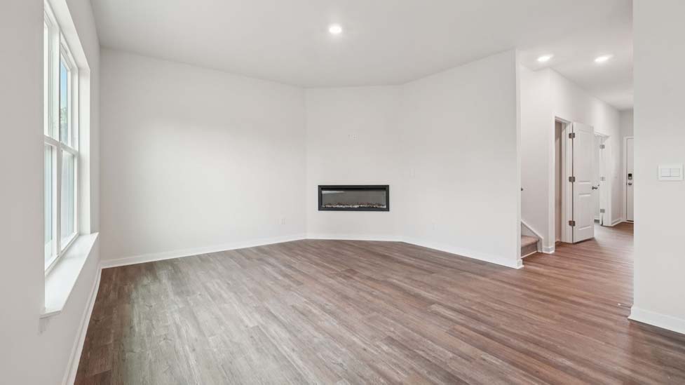 Living room with electric fireplace