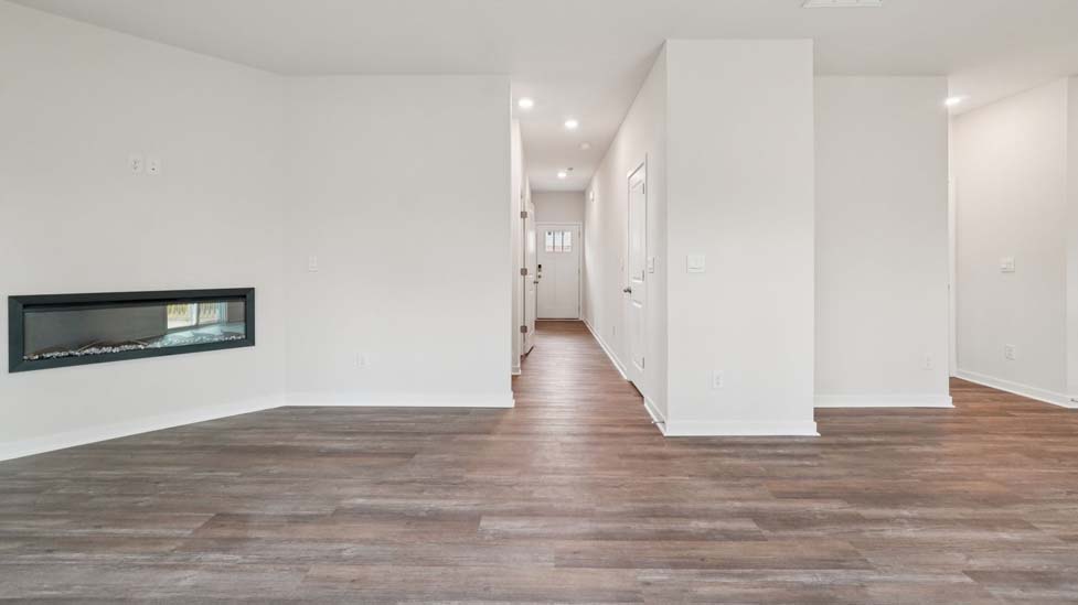 Living room with electric fireplace