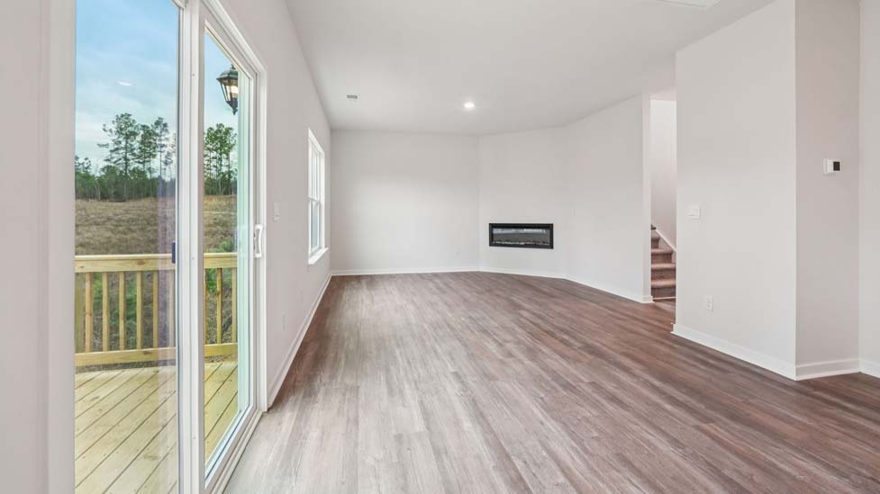 Living room with electric fireplace