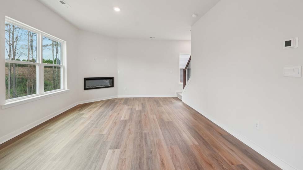 Living room with electric fireplace