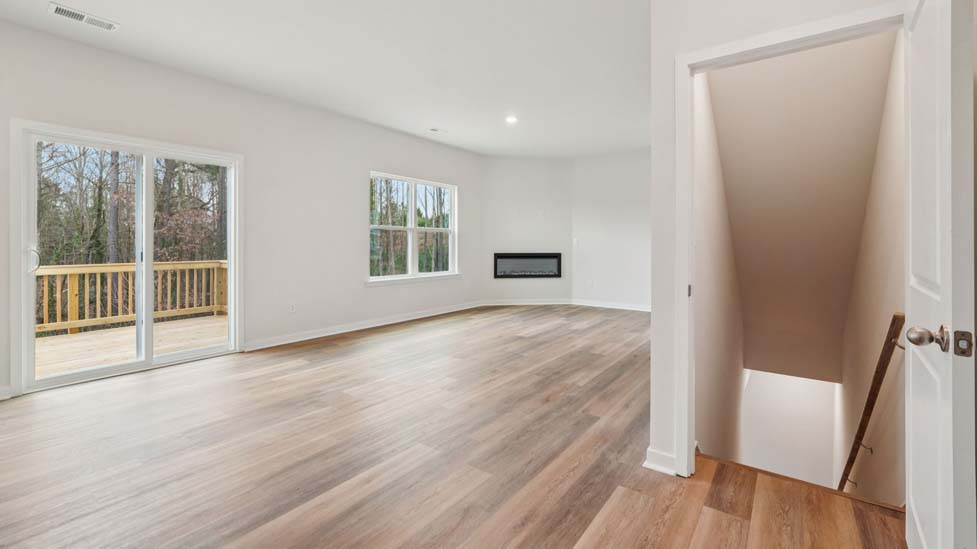 Living room with electric fireplace