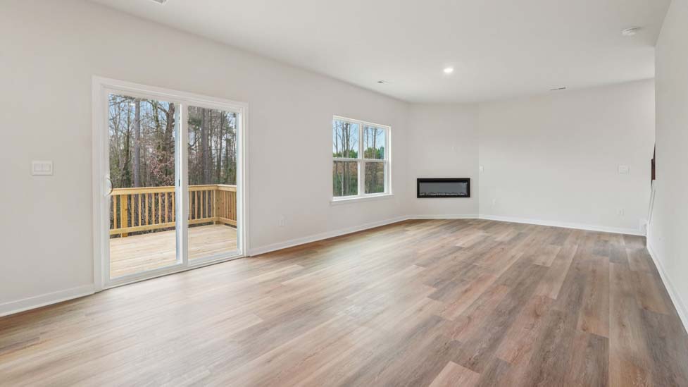 Living room with electric fireplace