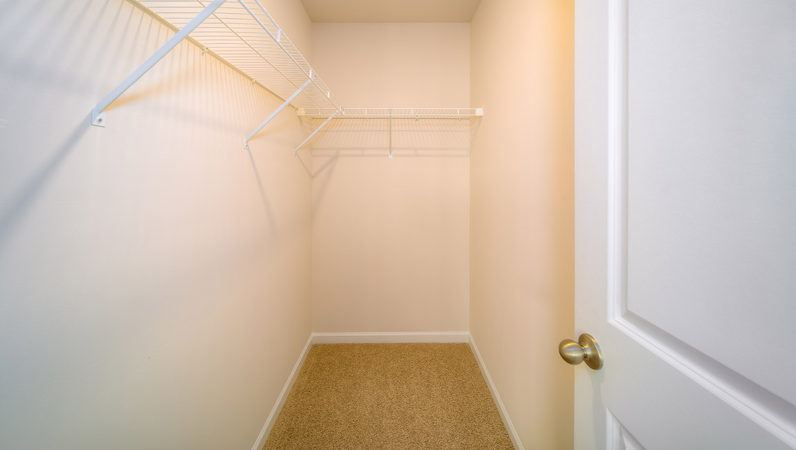 Carpeted walk in closet