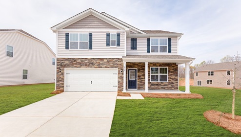 Hayden front exterior with brick and siding