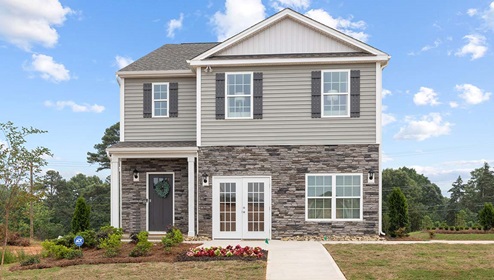 Robie J Front Model Exterior. Cardinal Creek community in Charlotte, NC.