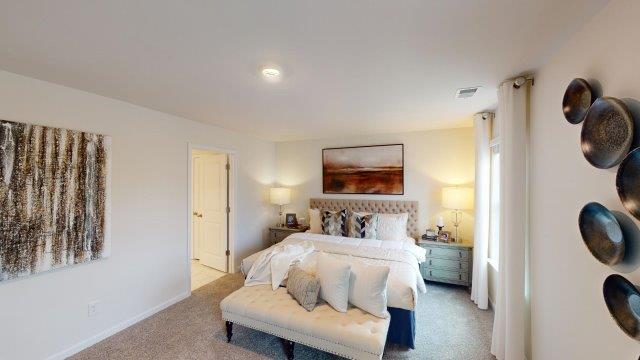 Falls at Hickory Robie Model Welcoming foyer with view of stairs. New Home in Charlotte, North Carolina