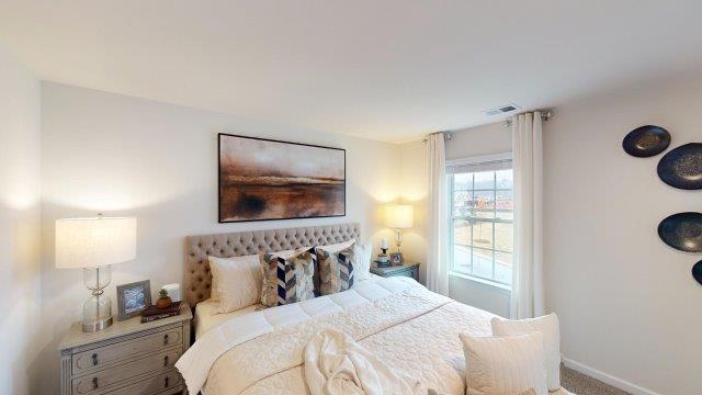 Falls at Hickory Robie Model Welcoming foyer with view of stairs. New Home in Charlotte, North Carolina