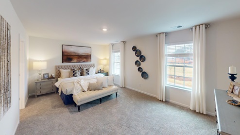 Falls at Hickory Robie Model Welcoming foyer with view of stairs. New Home in Charlotte, North Carolina